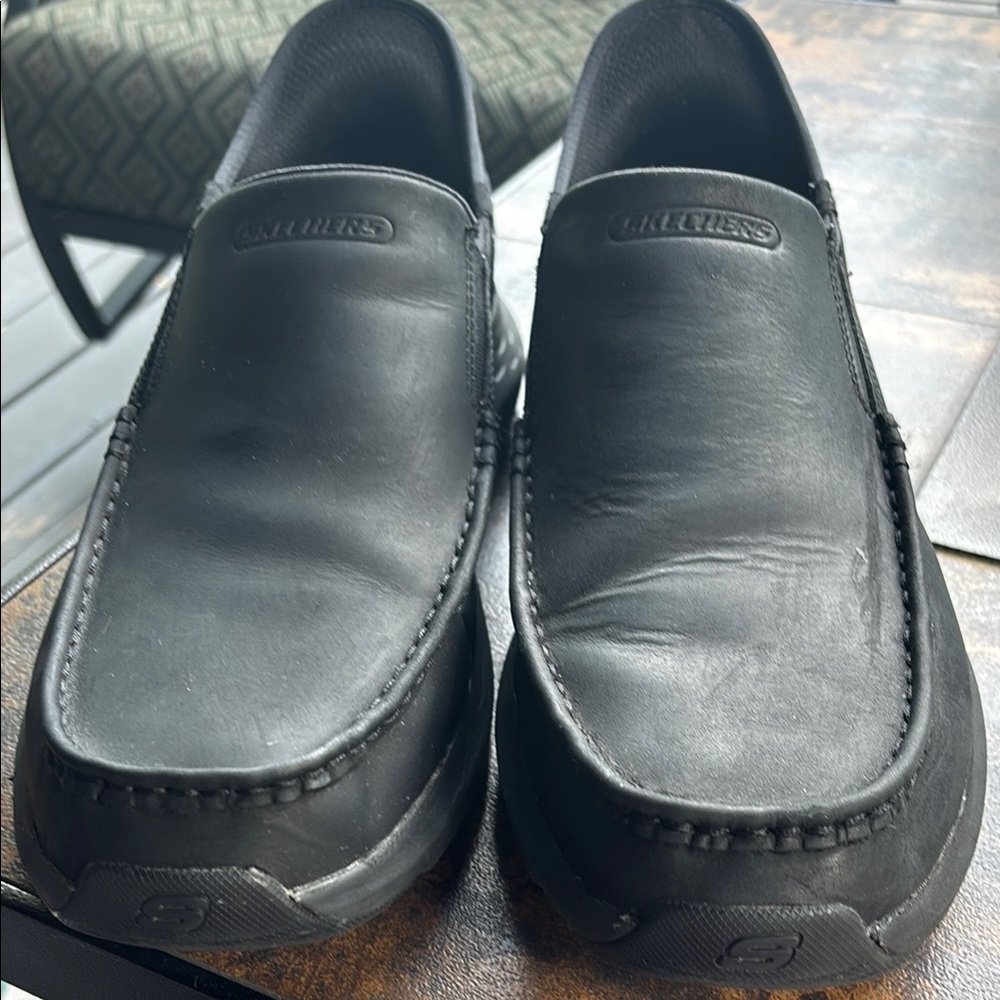 Skechers Black Loafers Slip-On Moccasin-Style